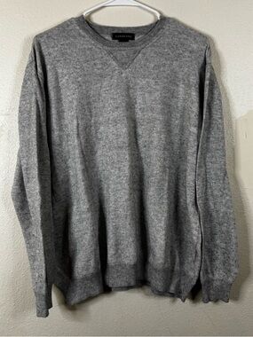 Light Gray Sweater Men’s Sz XL 46 - 48 Cotton Cashmere Academia Winter